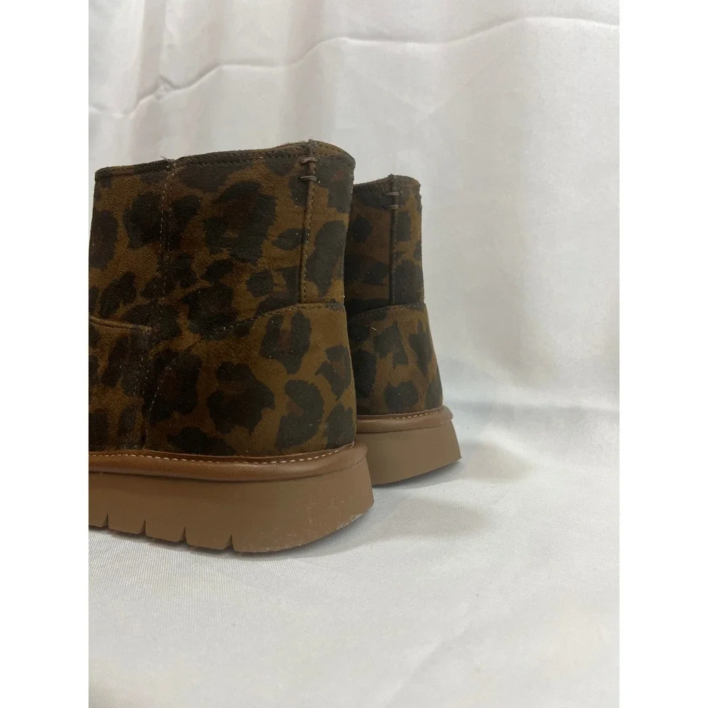 Universal Thread Leopard Print Ankle Boots Brown Animal Print Memory Foam Size 6